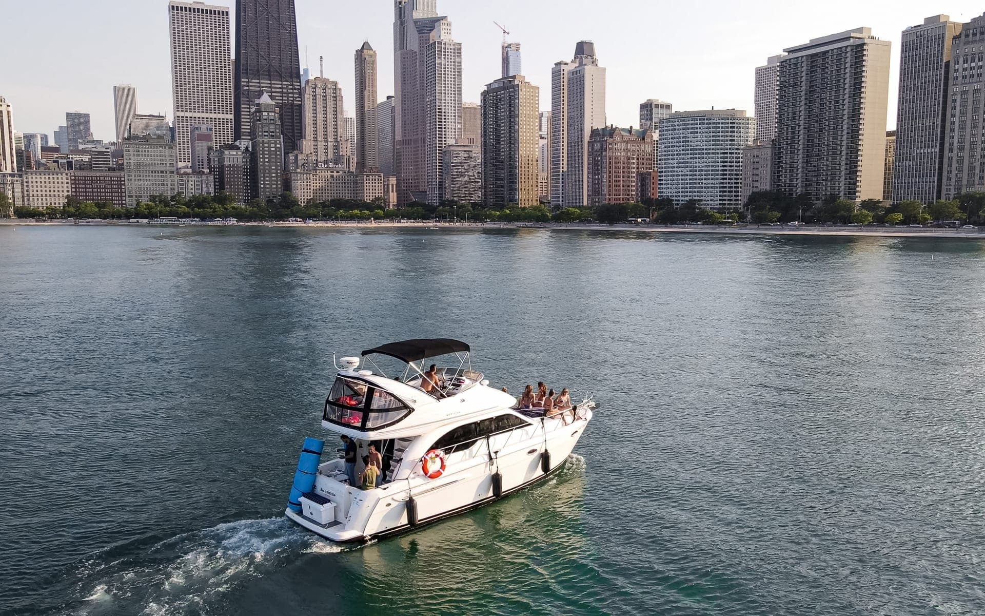 Yacht cruising Lake Michigan